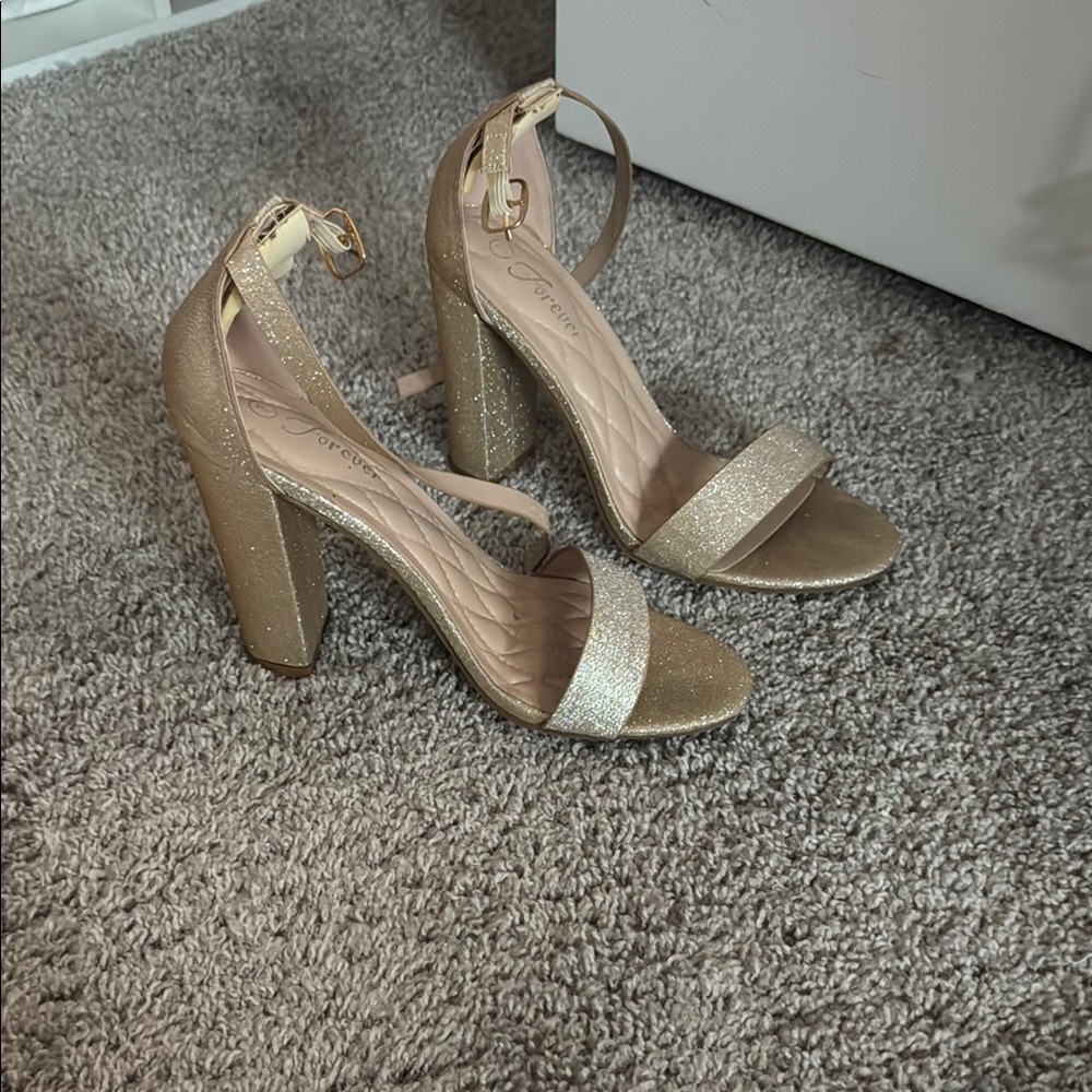 Elegant Gold High Heel Sandals